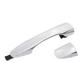 Exterior door handle with silver lever and black end cap cover