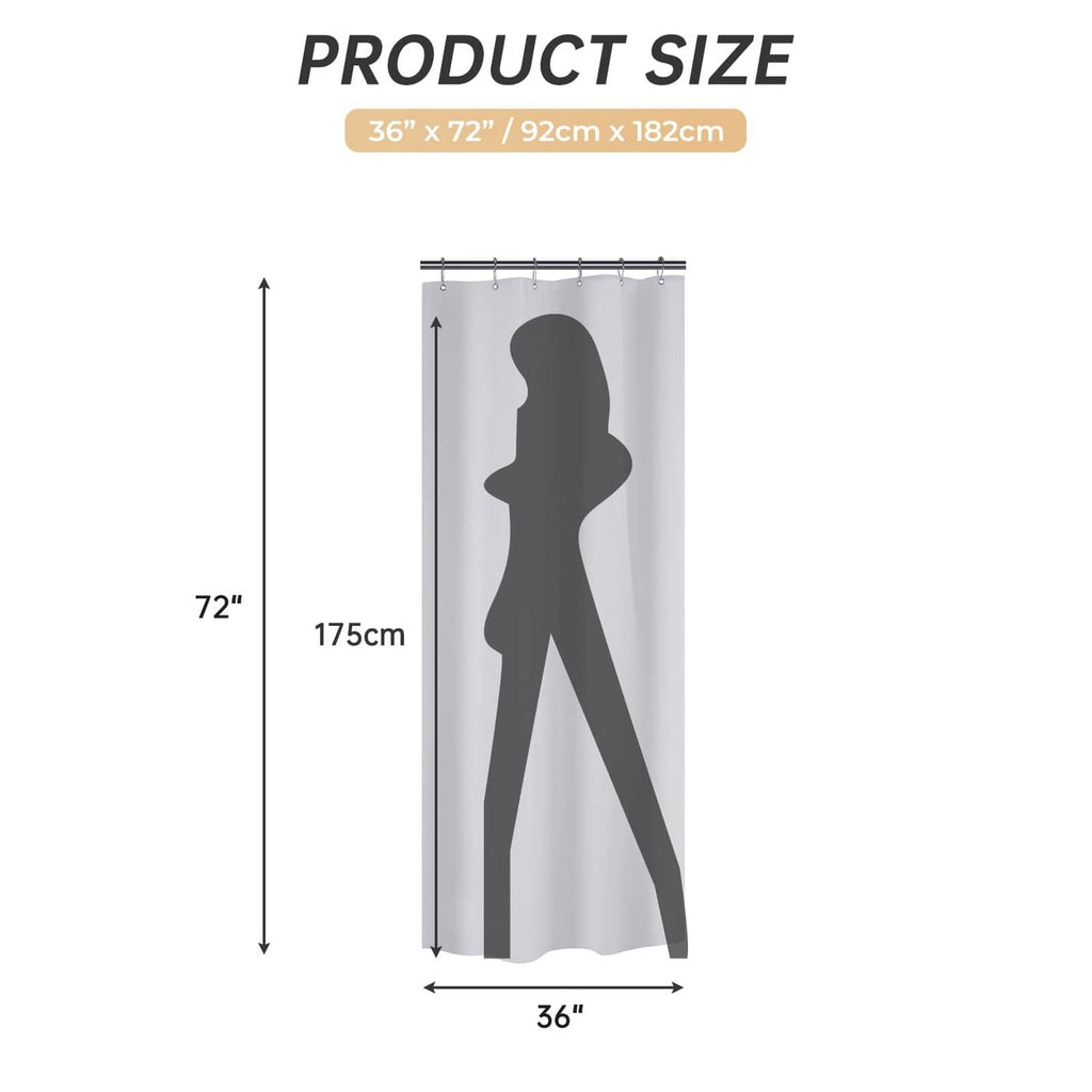 Shower curtain size diagram showing 36 x 72 in dimensions