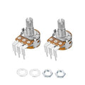 Rotary potentiometer with switch, 10k single-turn, PCB pins and metal adjustment shaft