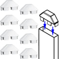 White vinyl dog-ear picket fence caps, 8-pack, with tab-style top covers