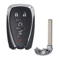 Black 5-button proximity smart key fob with chrome key blade