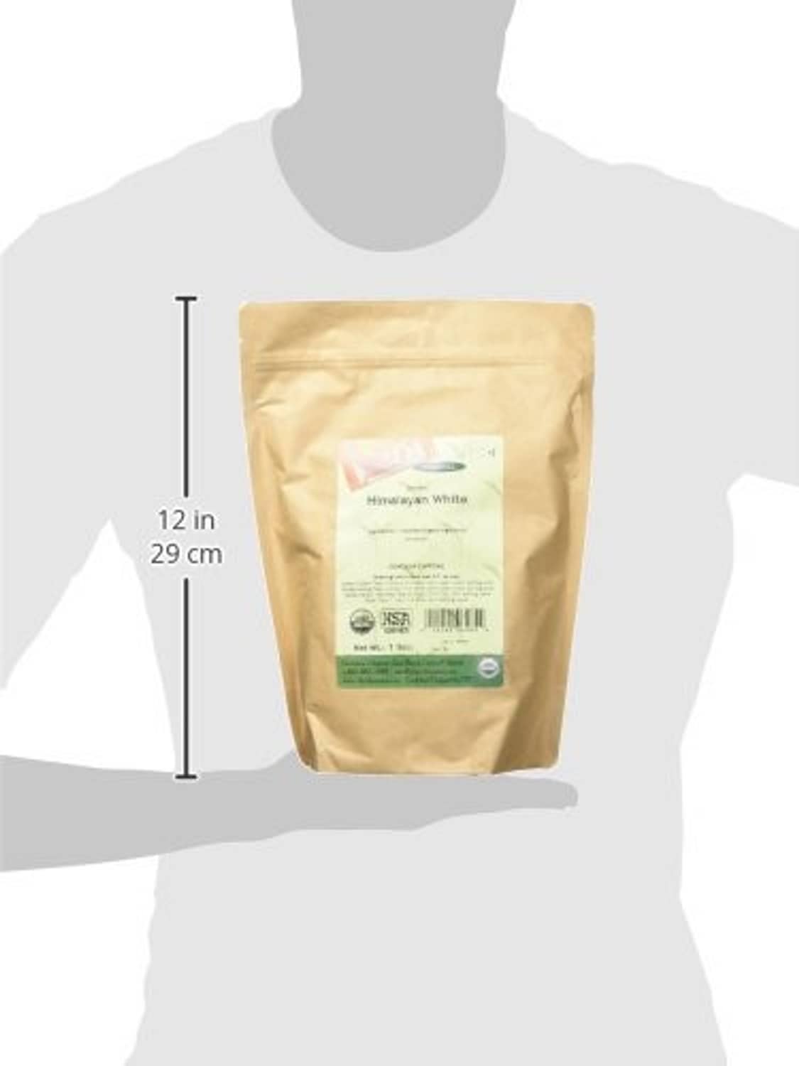 1 lb tea bag size with 12 in height marker; Himalayan white