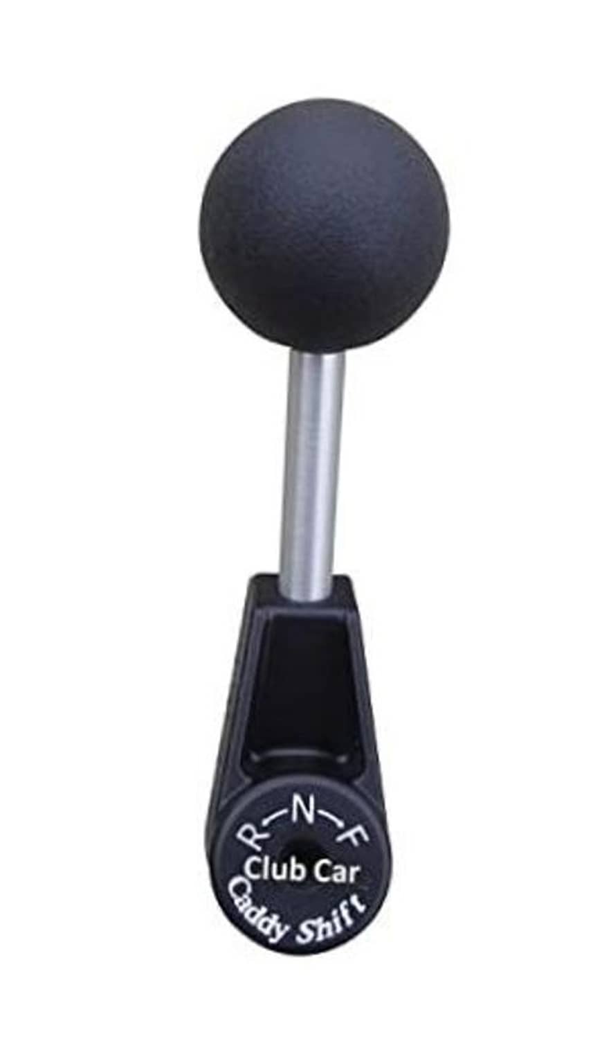 Club Car forward-reverse golf cart shifter knob on metal handle, textured round top
