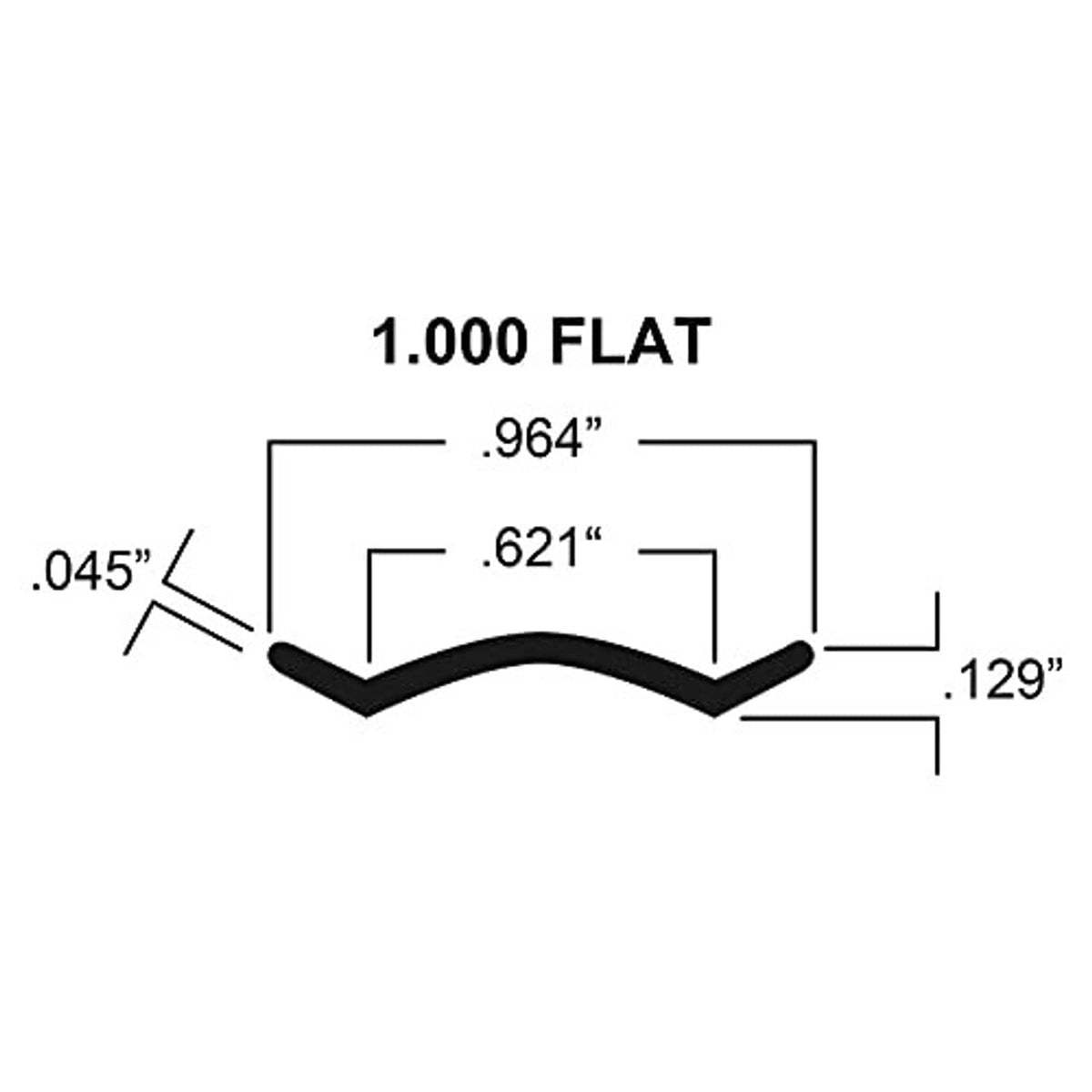Vinyl trim cross-section showing raised profile and thickness dimensions
