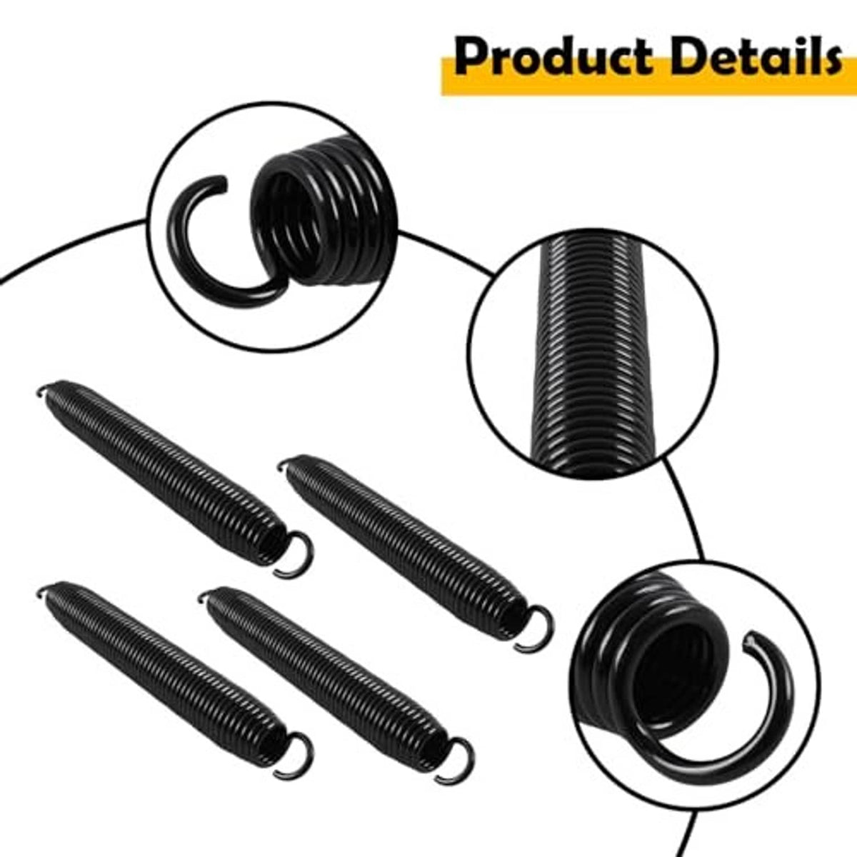 Replacement spring kit detail: black coil springs with curved end hooks