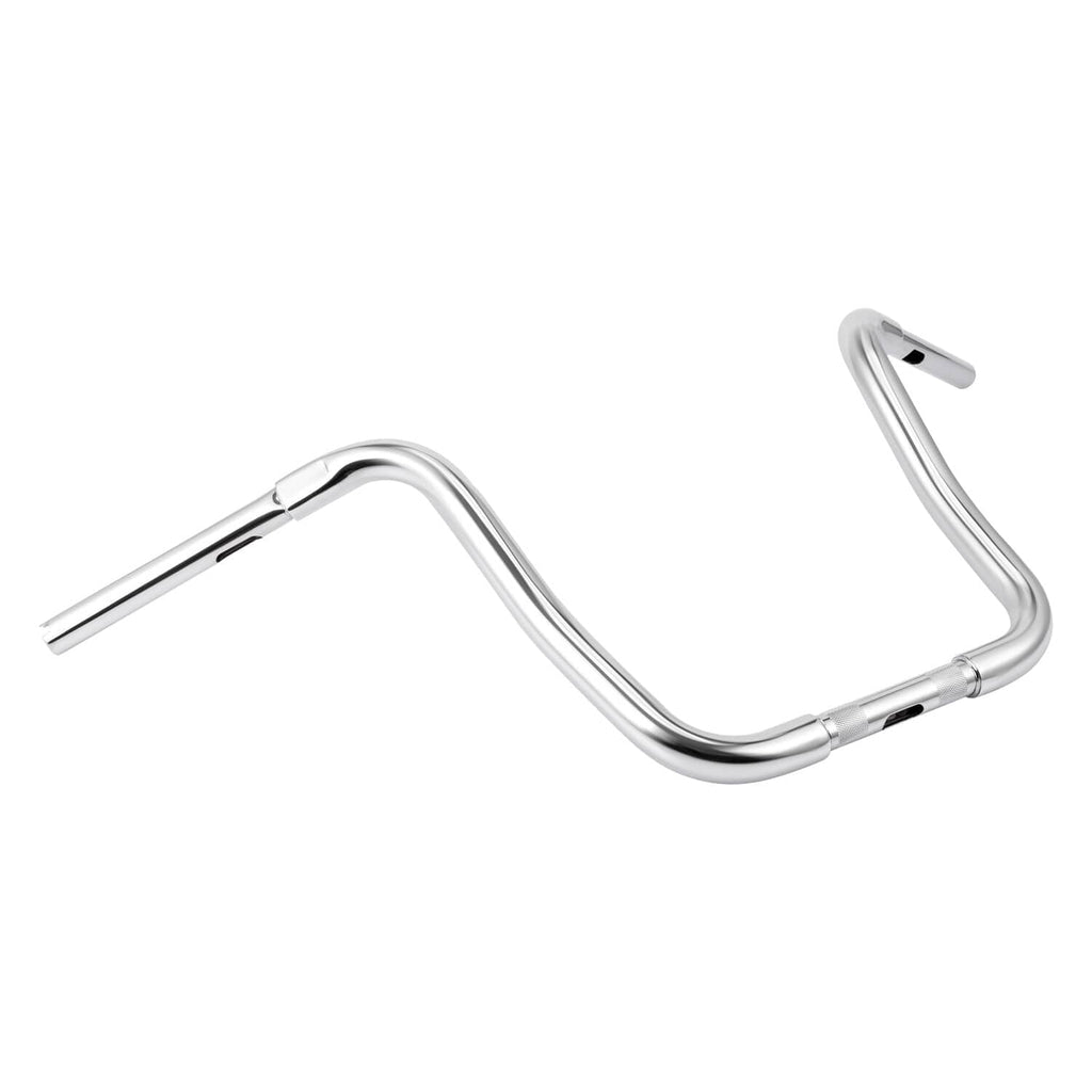 Chrome ape hanger handlebar set with swept curves and mounting cutouts