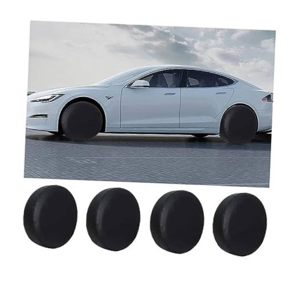 Set of four black tire covers for 21–23 inch wheels, round covers