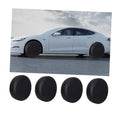 Set of four black tire covers for 21–23 inch wheels, round covers
