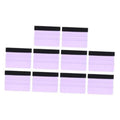 Purple felt-edge vinyl squeegees set, black ribbed grip on each tool