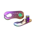 SRAM AXS PowerLock chain link, rainbow anodized metal with engraved markings