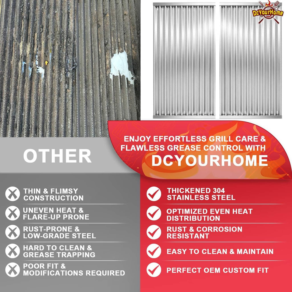 Stainless steel emitter plate panel with vertical ridges for even grill heating