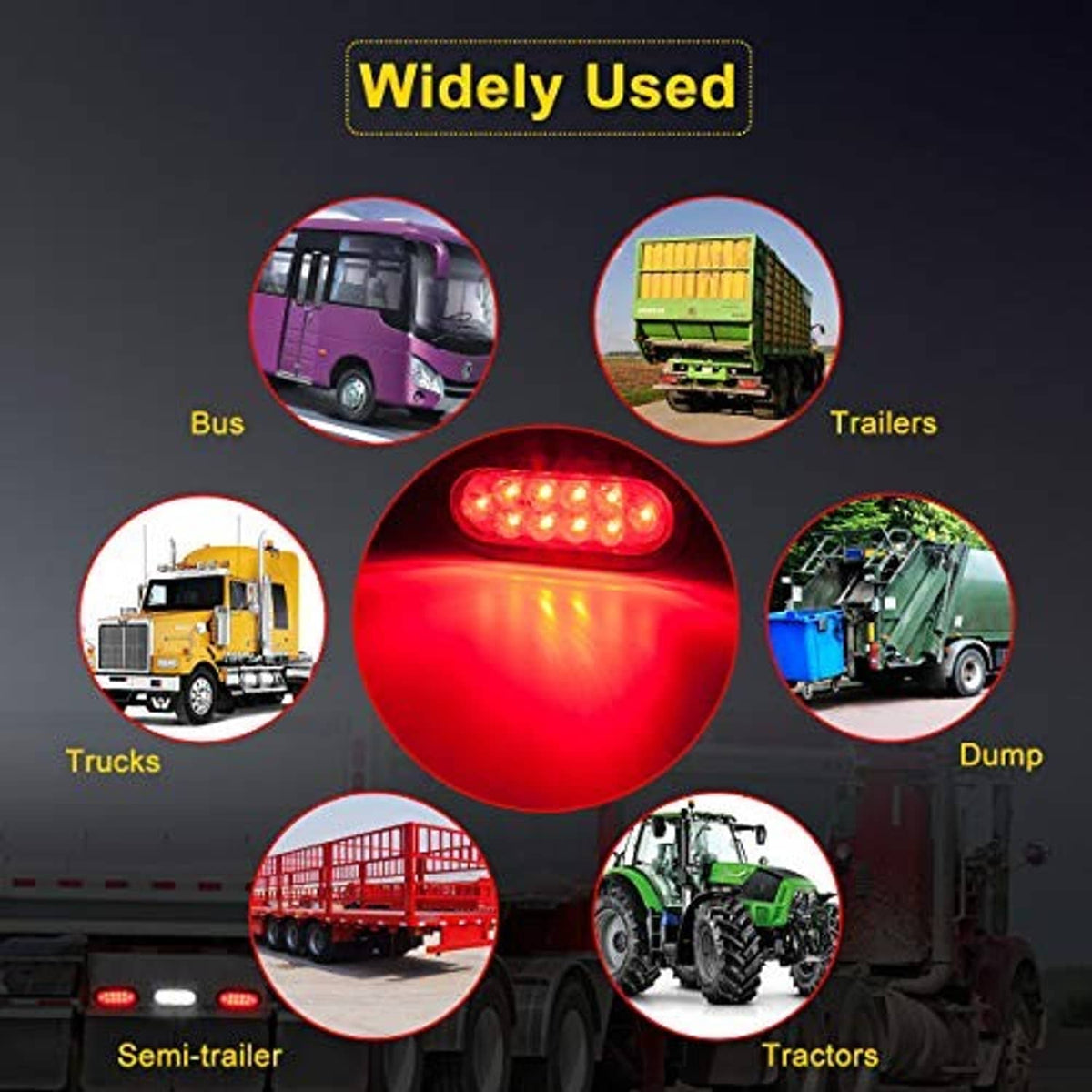 Single red LED oval tail light with black outer housing