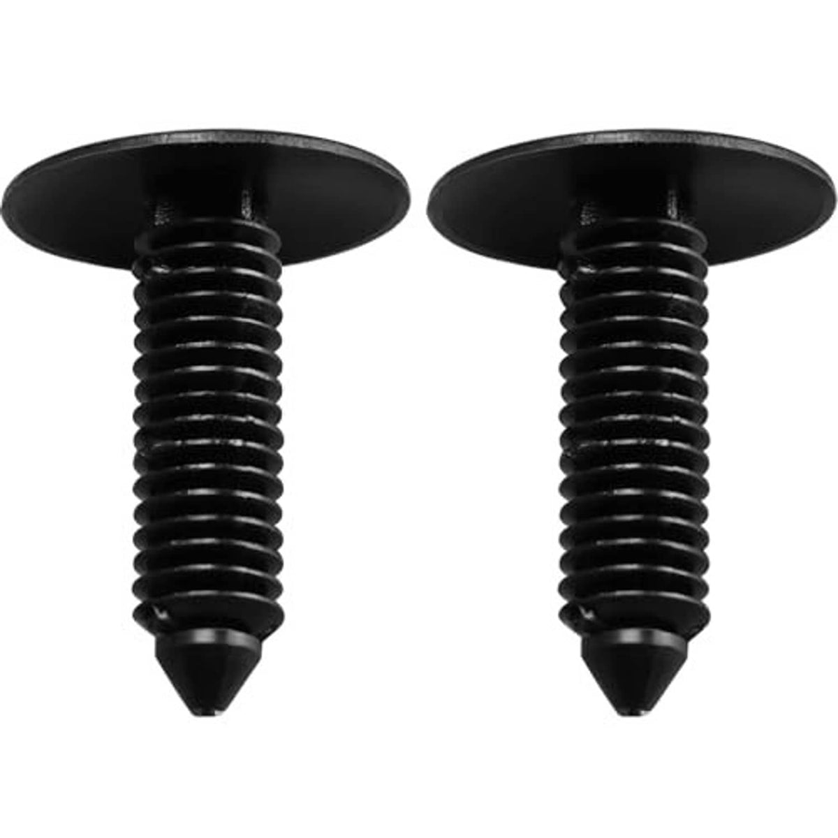 Set of two black mounting screws with wide heads
