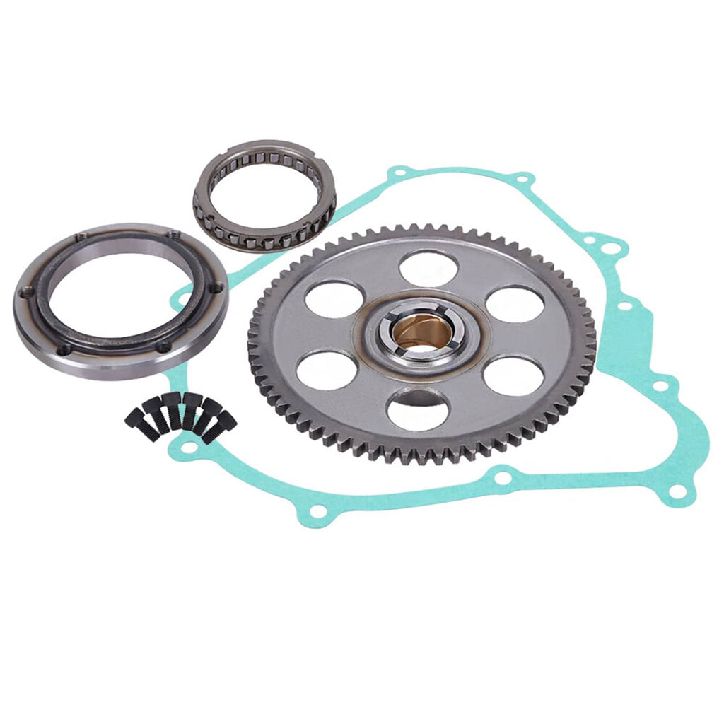 Starter clutch sprag gear idler kit with gasket, main gear, seal ring, and bolts