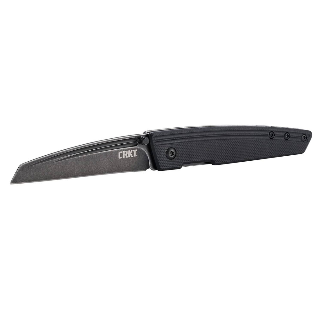 CRKT Inara folding knife, gray blade and black textured handle with frame lock