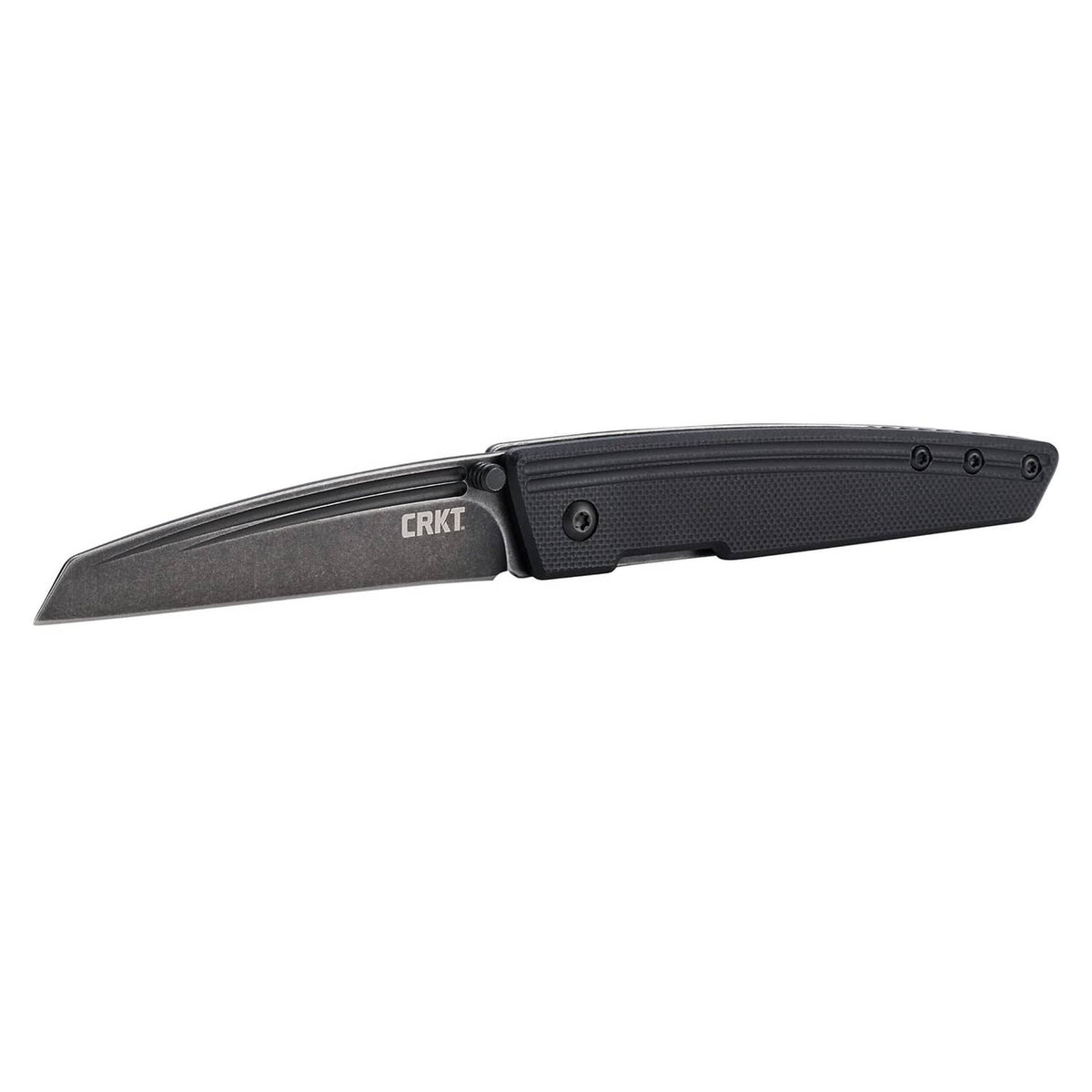 CRKT Inara folding knife, gray blade and black textured handle with frame lock