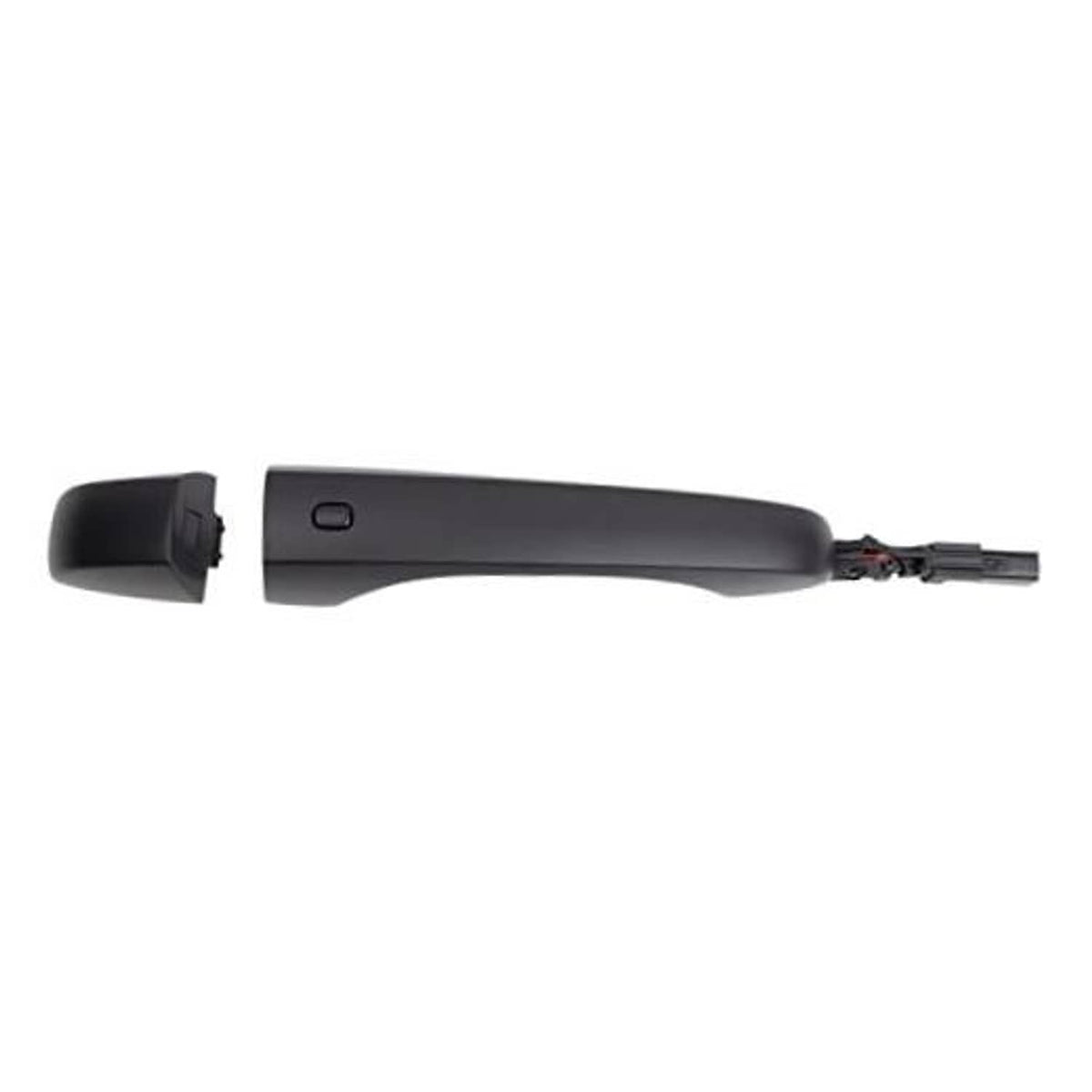 Front exterior door handle, matte dark gray, passenger side with switch