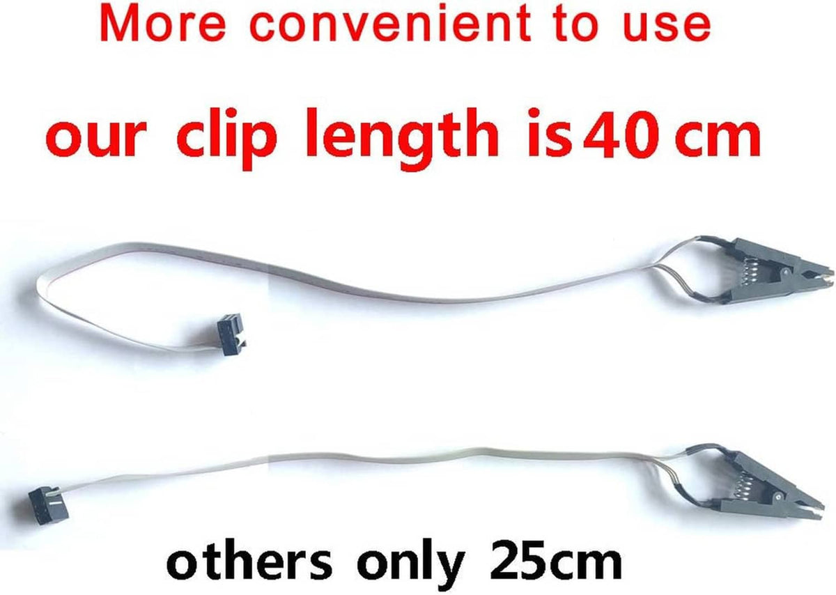 Clip jumper cable leads, 40 cm length, with connector tips for IC programming