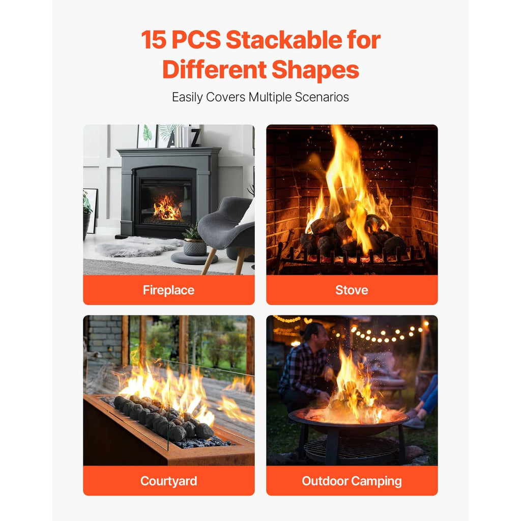 Black fire stones shown in multiple use scenes in an infographic