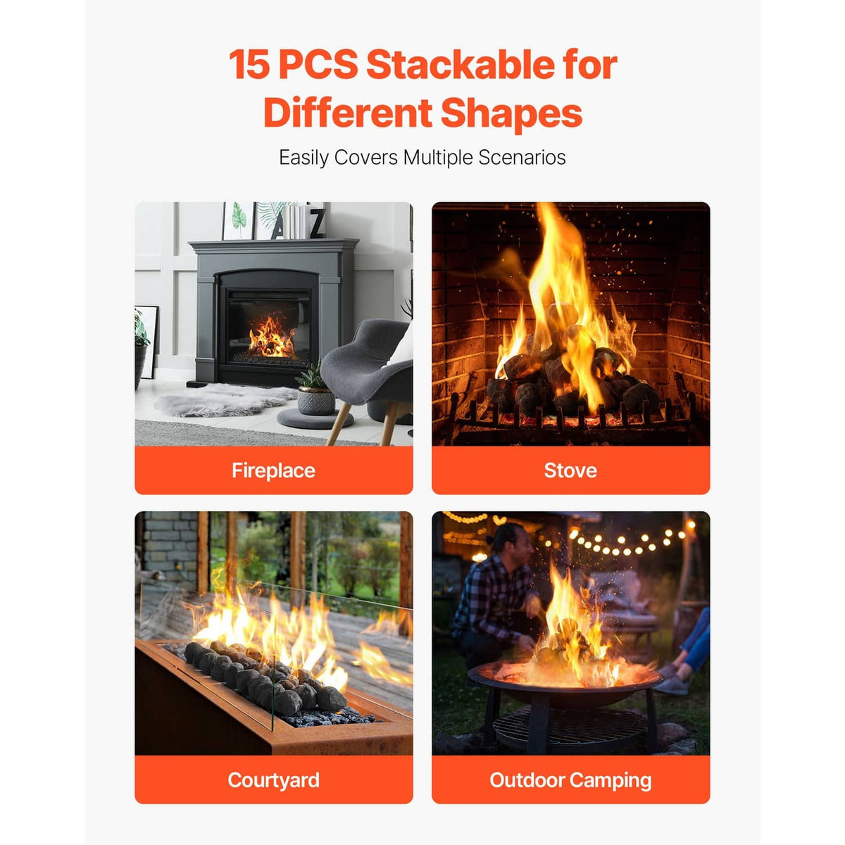 Black fire stones shown in multiple use scenes in an infographic