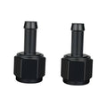 Black 10AN female to 3/8" barb hose adapter, swivel design, straight form