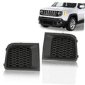 Pair of front bumper cover grilles with black hex honeycomb inserts