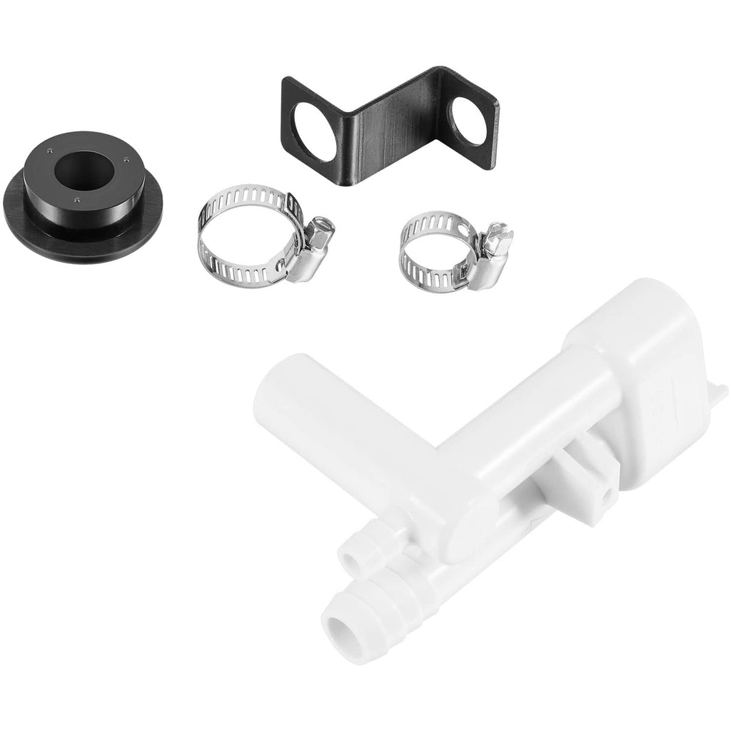 Vacuum breaker diverter valve assembly with black seal disc, bracket, and hose clamps