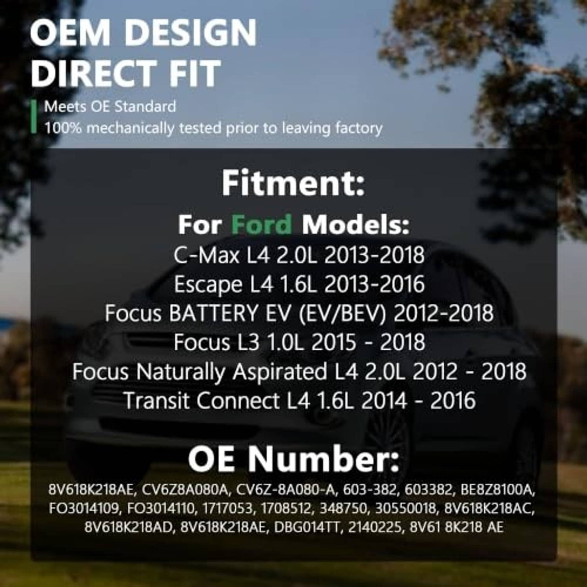 Coolant reservoir fitment information chart and OE number list