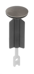 Kohler standard plunger assembly with round metal cap, dark body, and white stem