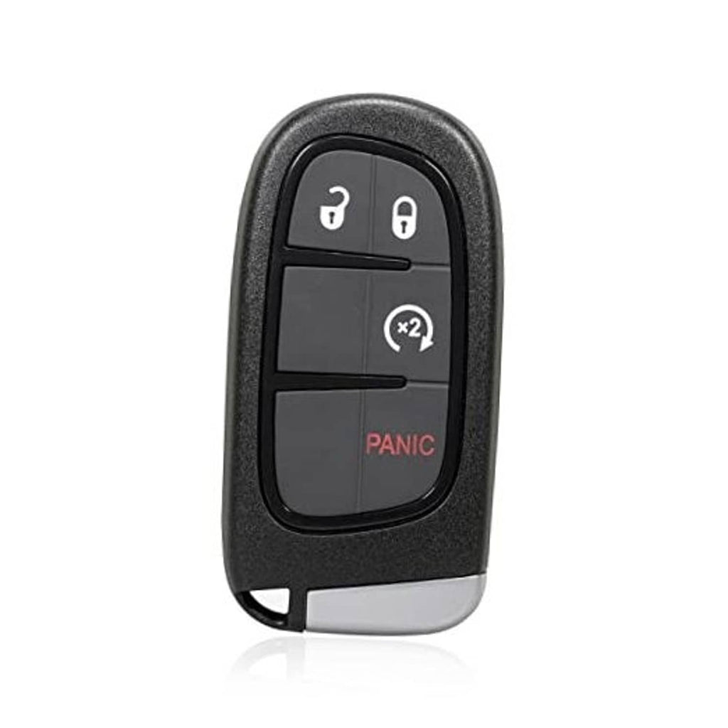 Black key fob remote with lock, unlock, x2, and red PANIC buttons