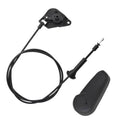 Black hood release cable pull handle assembly with cord and latch bracket