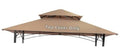 Khaki double-tier grill gazebo canopy top cover only, curved vented roof panels