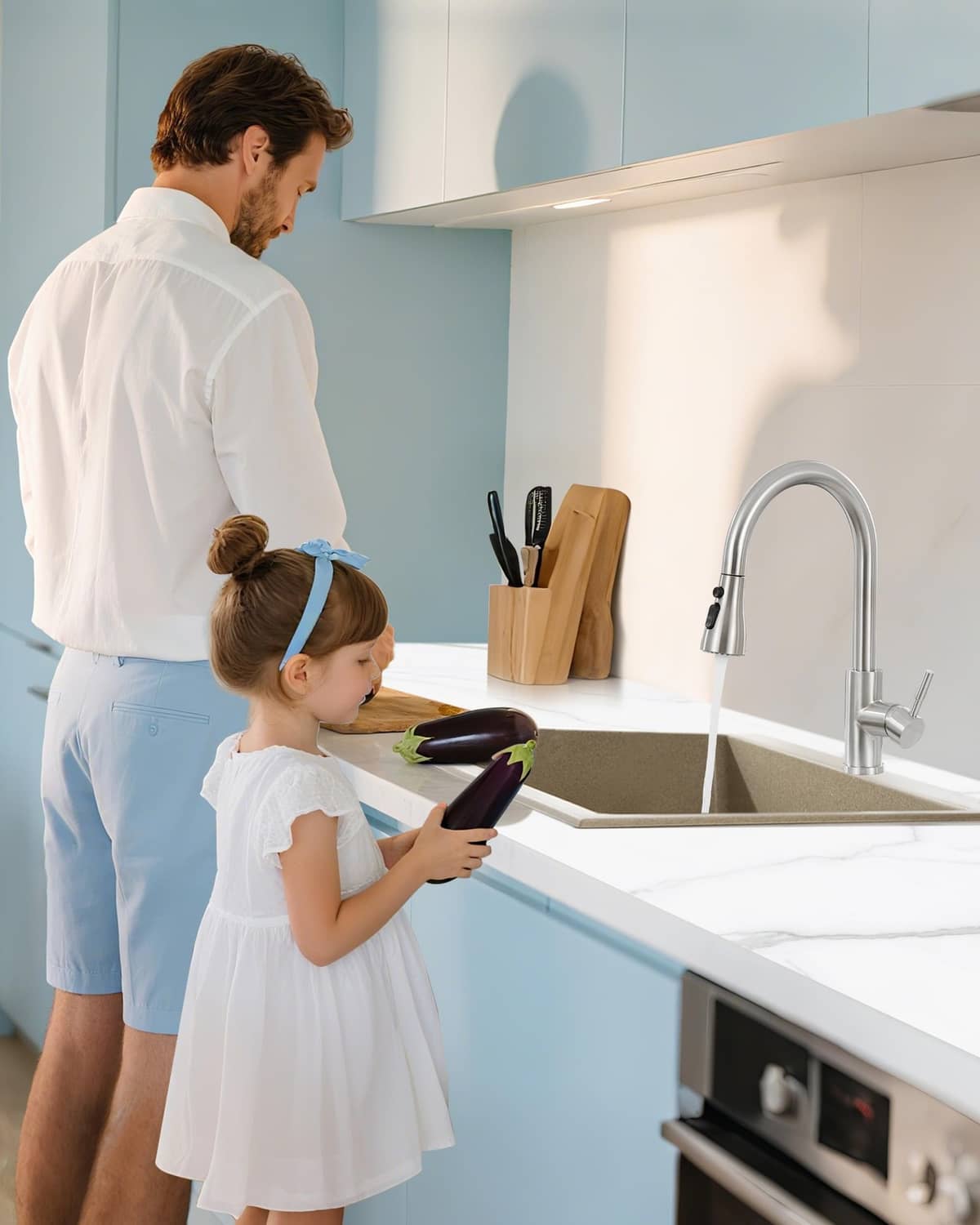 Kitchen faucet sprayer head running water for household sink use