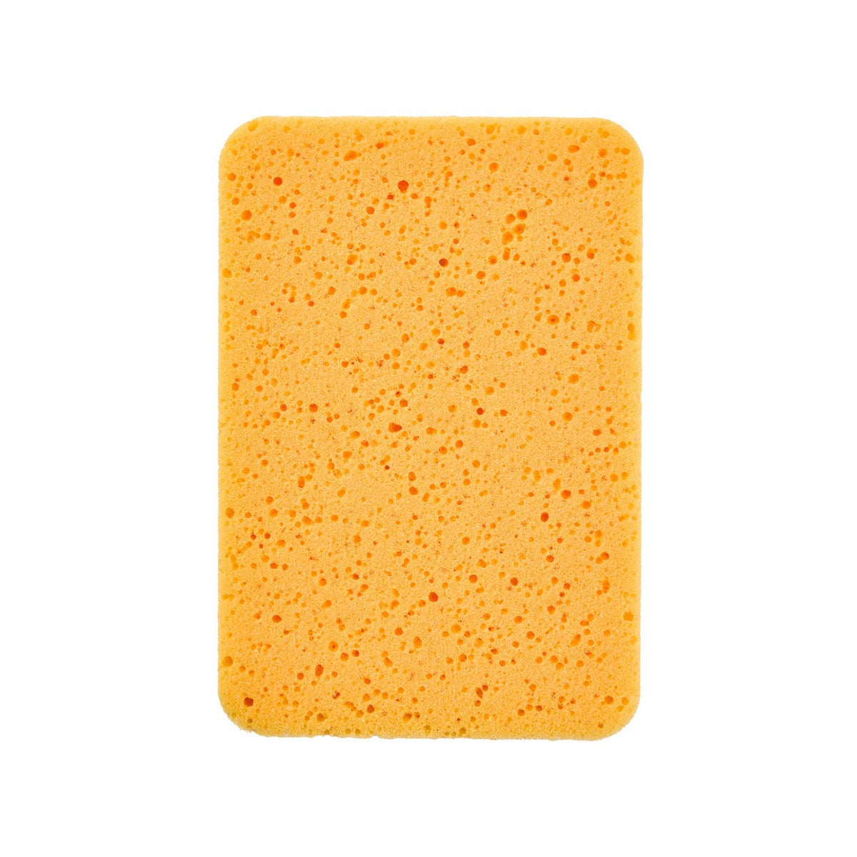 Extra-large orange foam sponge for tile and grout cleaning, flat block with pores