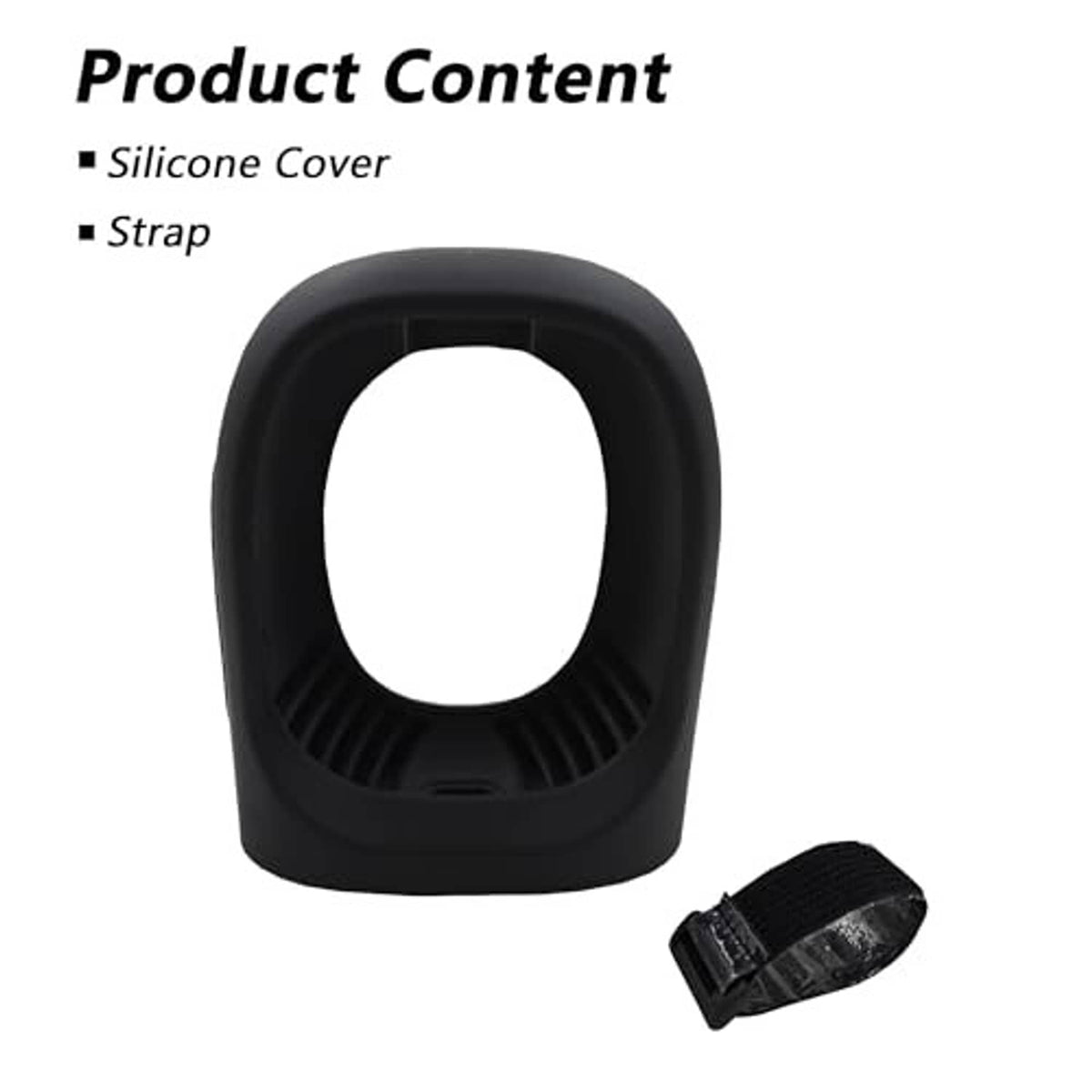 Black silicone speaker cover with strap loop and open front for the speaker mesh