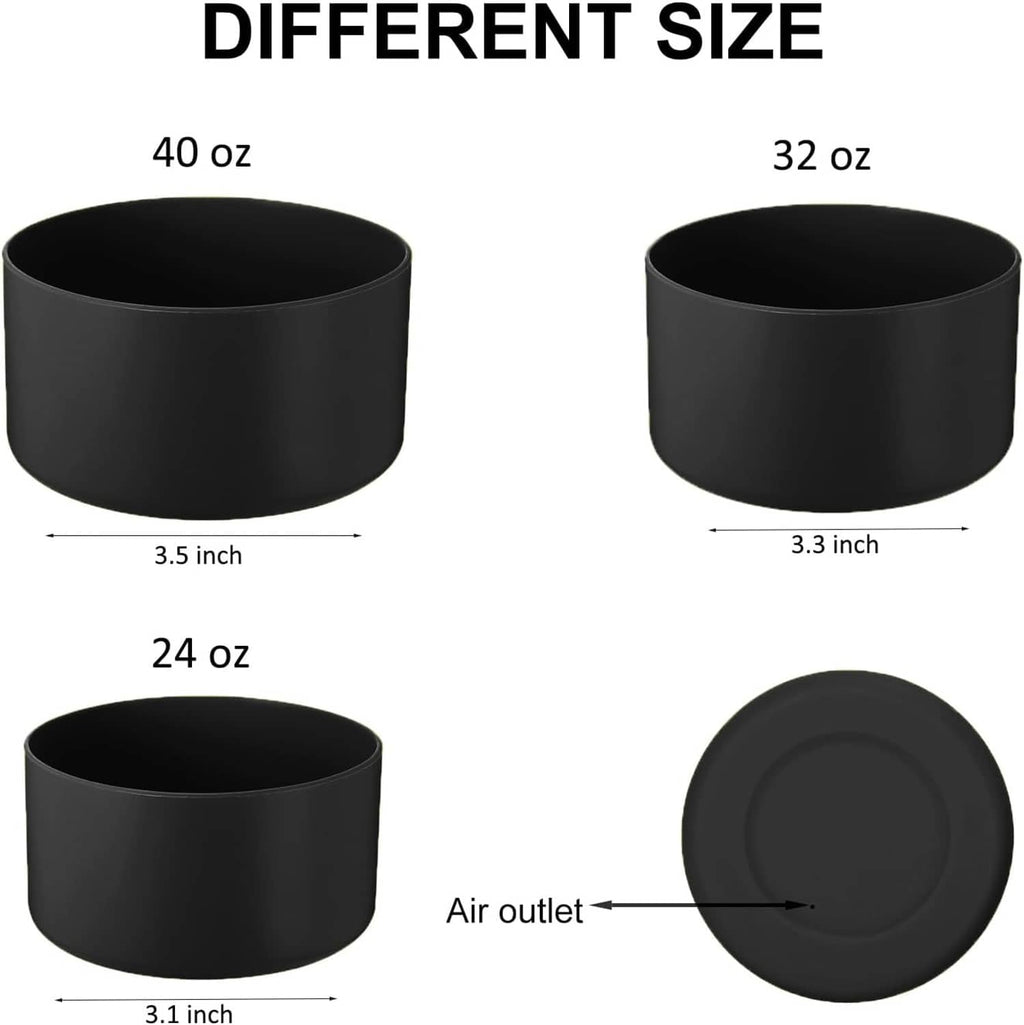 Black silicone boot with air outlet, size fit for 24 oz, 32 oz, 40 oz