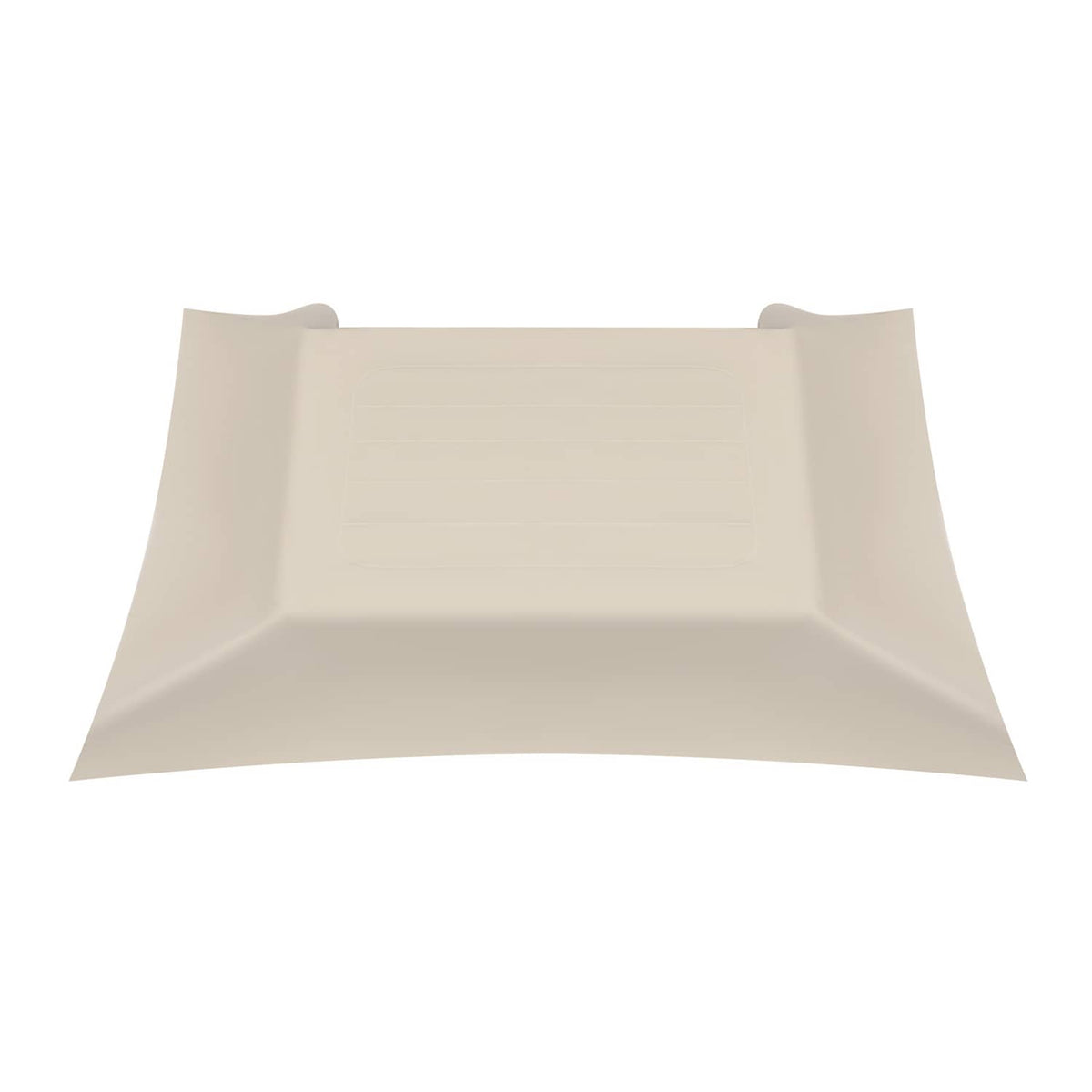 Light beige seat back cover shown from side with raised center panel