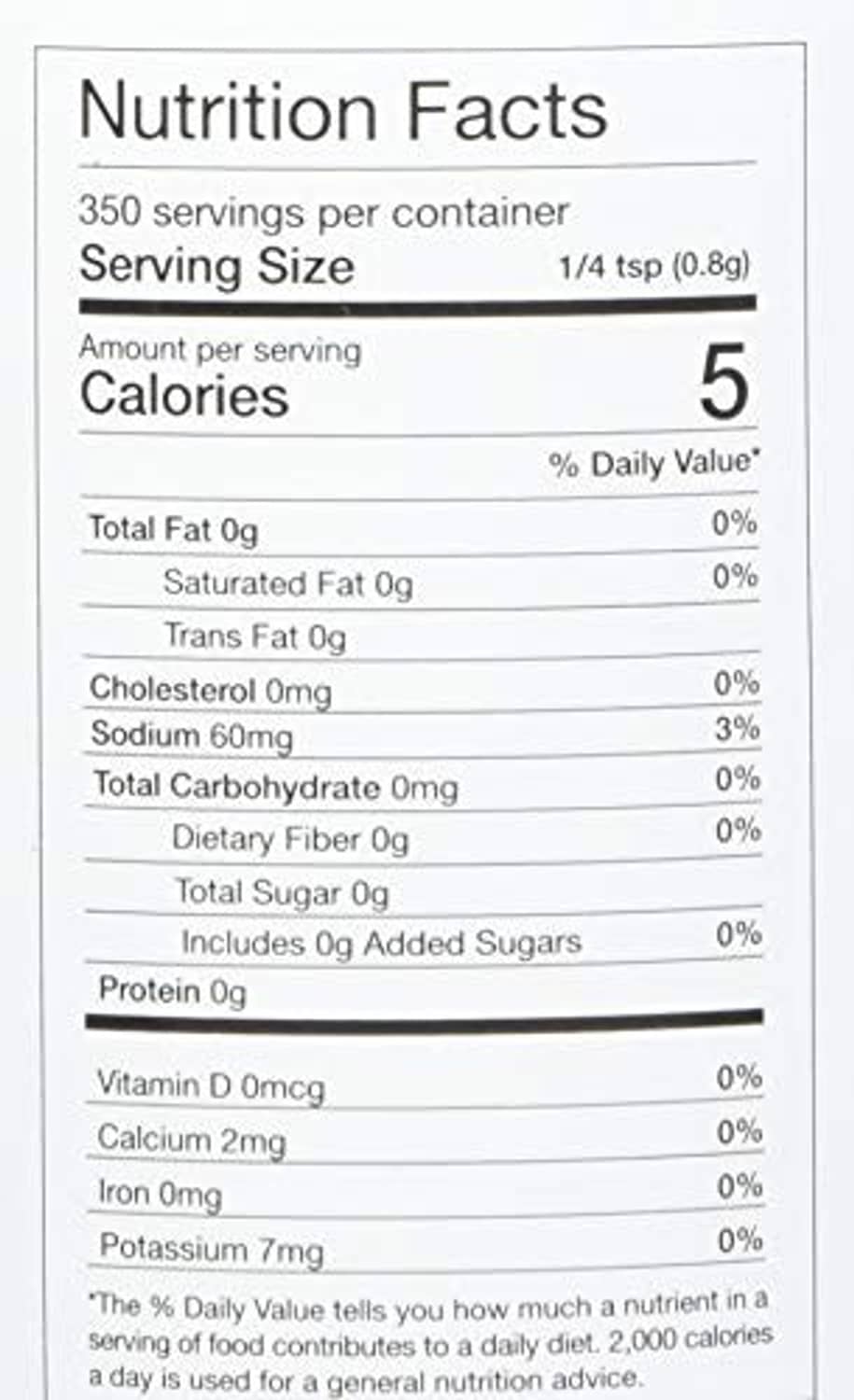 Everything bagel seasoning blend label: Nutrition Facts panel with serving size and calories