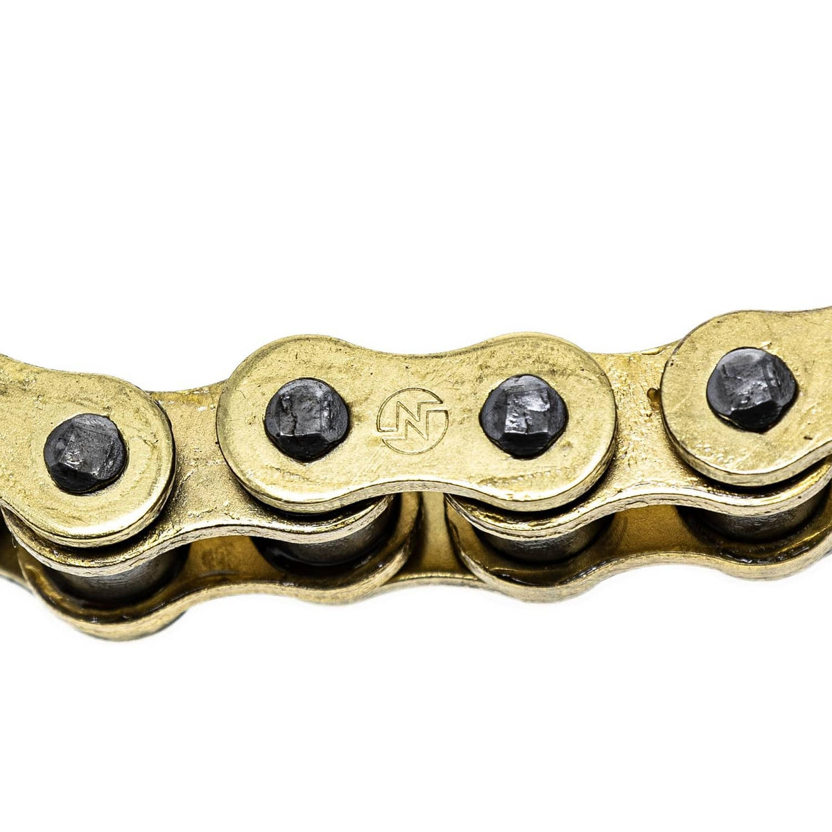 Gold X-ring chain master link area with black sealing O-rings