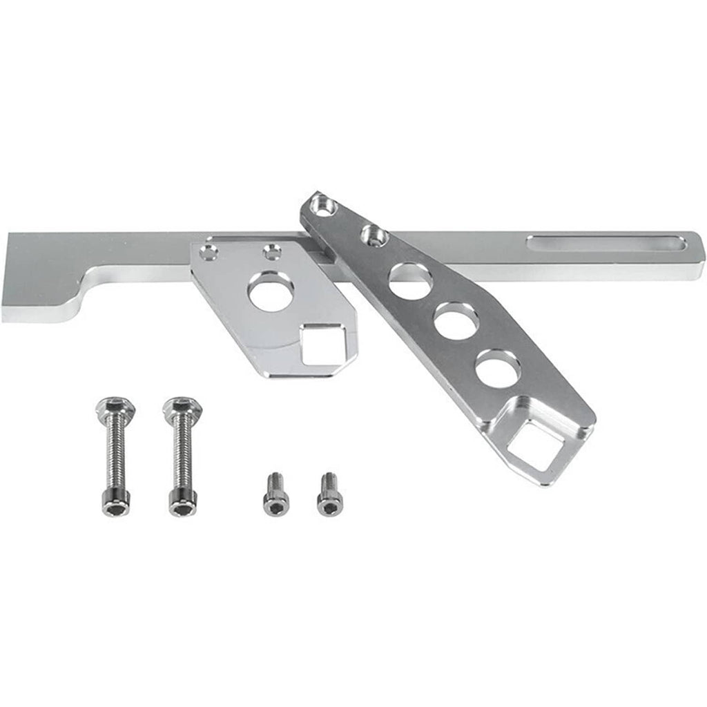 Aluminum alloy mounting bracket with bolts, silver finish, long bar and multiple bolt holes