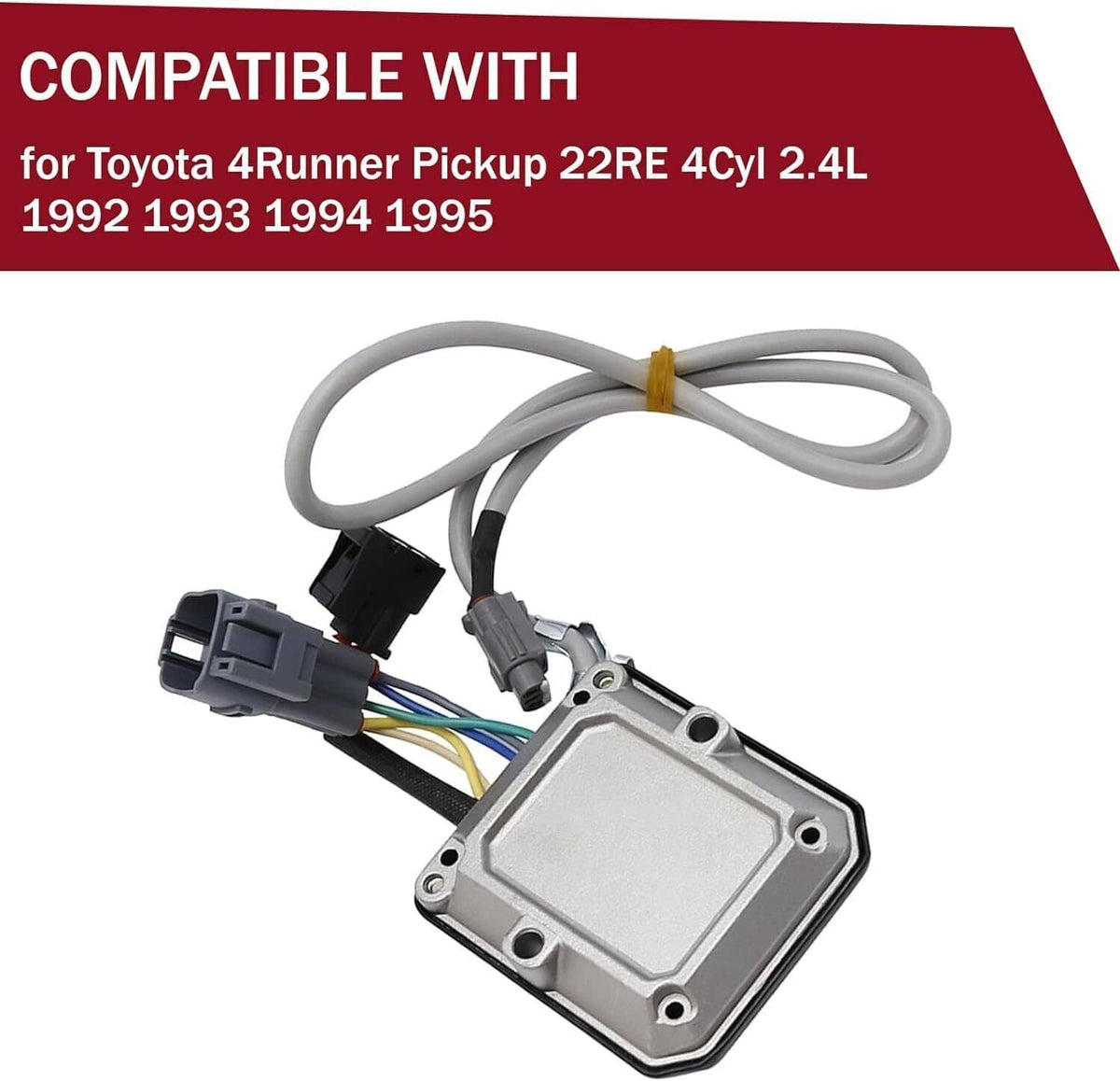 Ignition module assembly with gray wiring harness and black electrical connectors