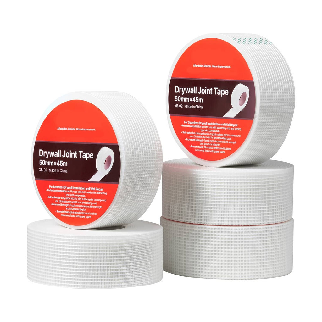 Fiberglass drywall joint tape rolls, white mesh adhesive tape for drywall seams