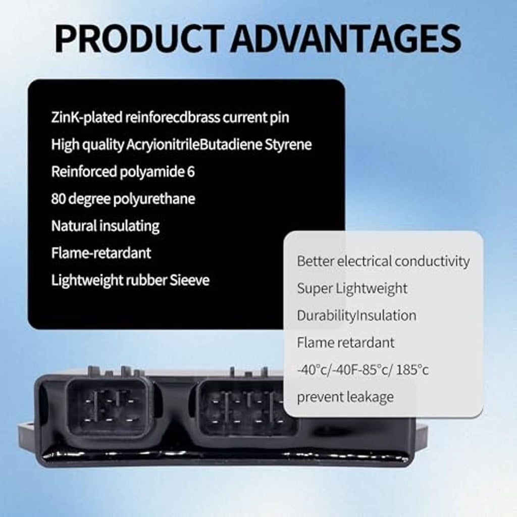 CDI module box base with open dual connector sockets and side mounting posts