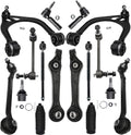 Front suspension control arm kit with black control arms, ball joints, hardware