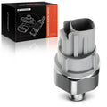 Engine oil pressure sender switch with gray plastic connector and metal threaded base