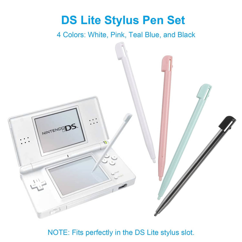 Set of 4 DS Lite stylus pens in white, pink, teal, and black