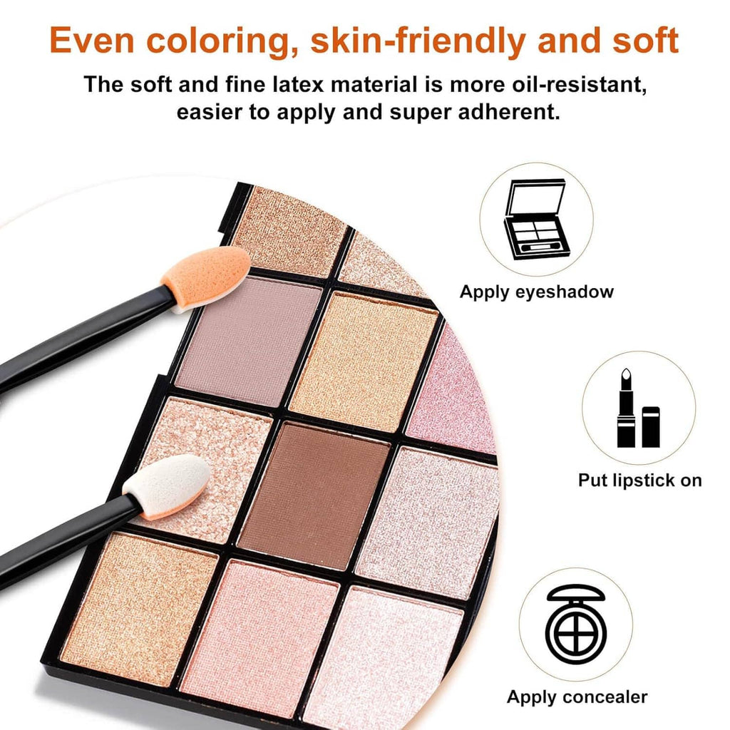 Black-handled eyeshadow applicator with soft orange foam sponge tip
