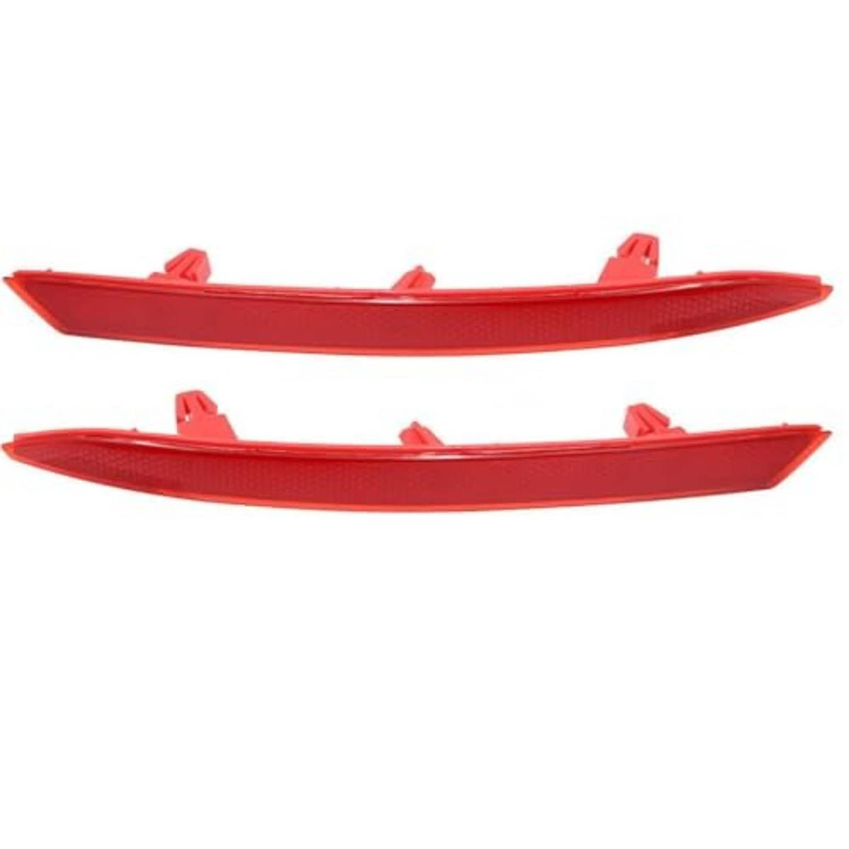Set of two red rear bumper reflector light lenses