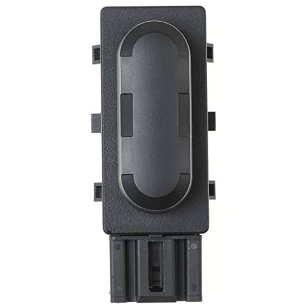 Black power seat switch cap with oval rocker and side mounting tabs