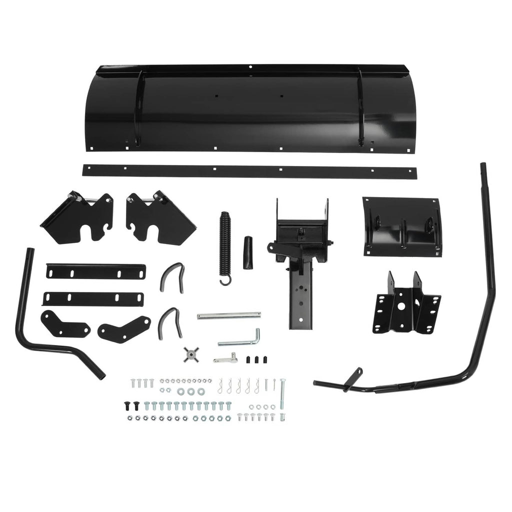 Snow blade plow attachment kit with black blade parts and hardware pieces